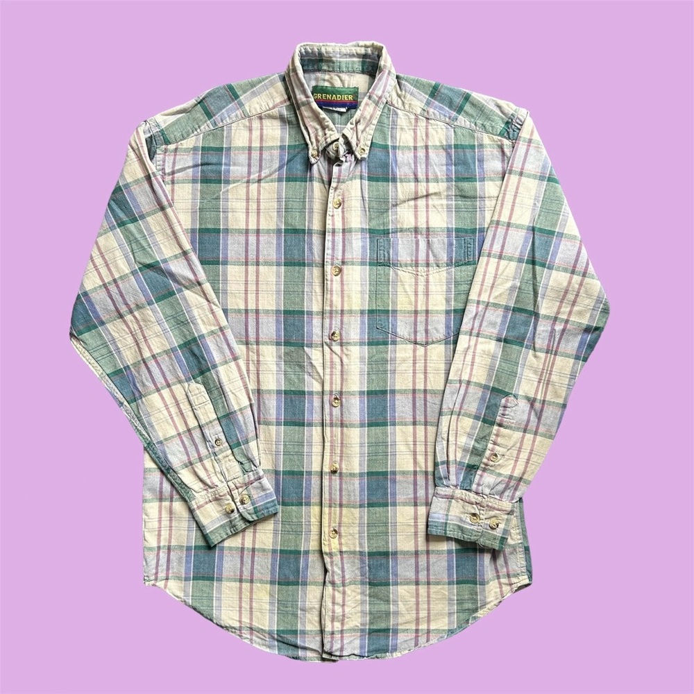 Vintage 90s Button Down Long Sleeve Plaid Small